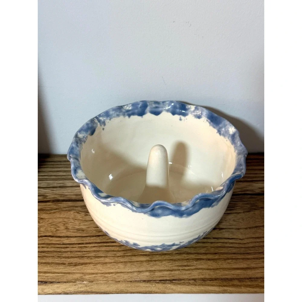 Handmade Blue & White Ceramic Ring Dish Joyce Dempsey Pottery